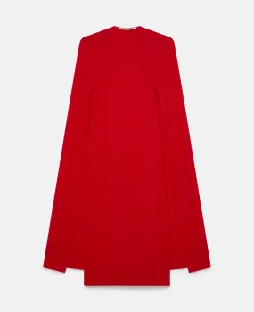 Round Neck Cape Midi Dress