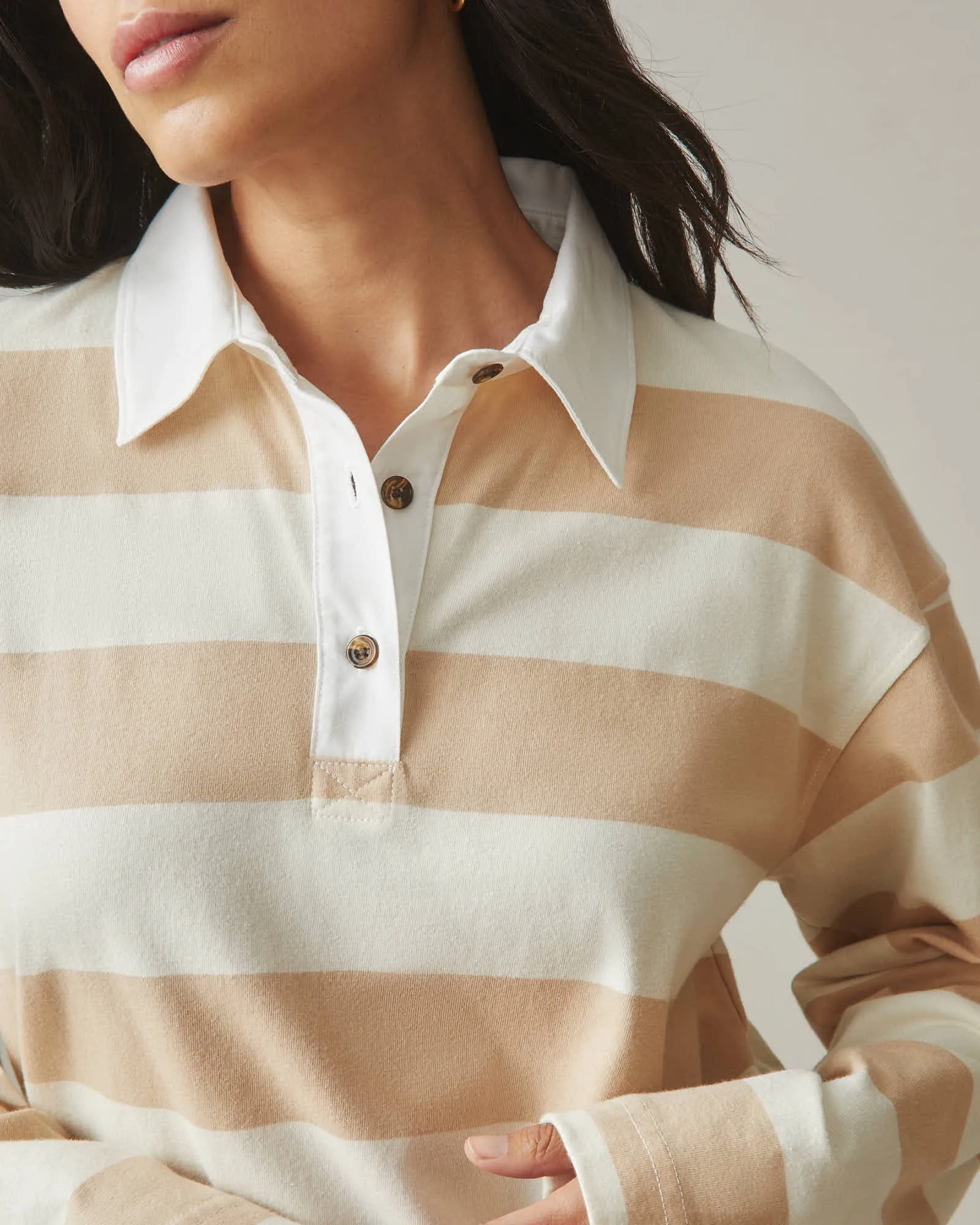 Rugby Shirt - Khaki Stripe