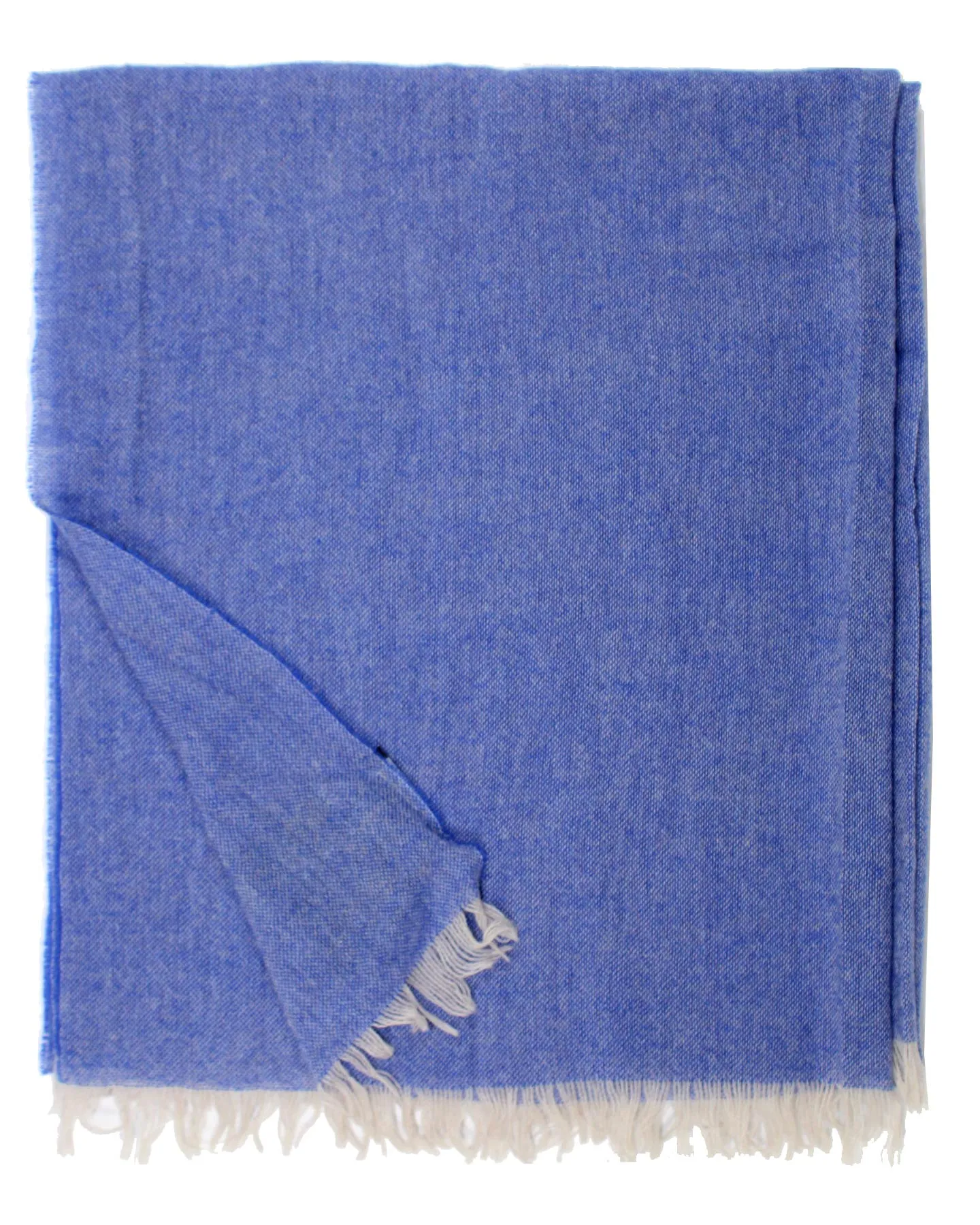 Sartorio Scarf Royal Blue Gray Blend - Luxury Wool Shawl