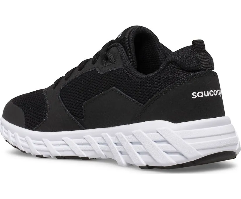 Saucony Kids Boys Wind 2.0 Lace Up Sneakers- Black