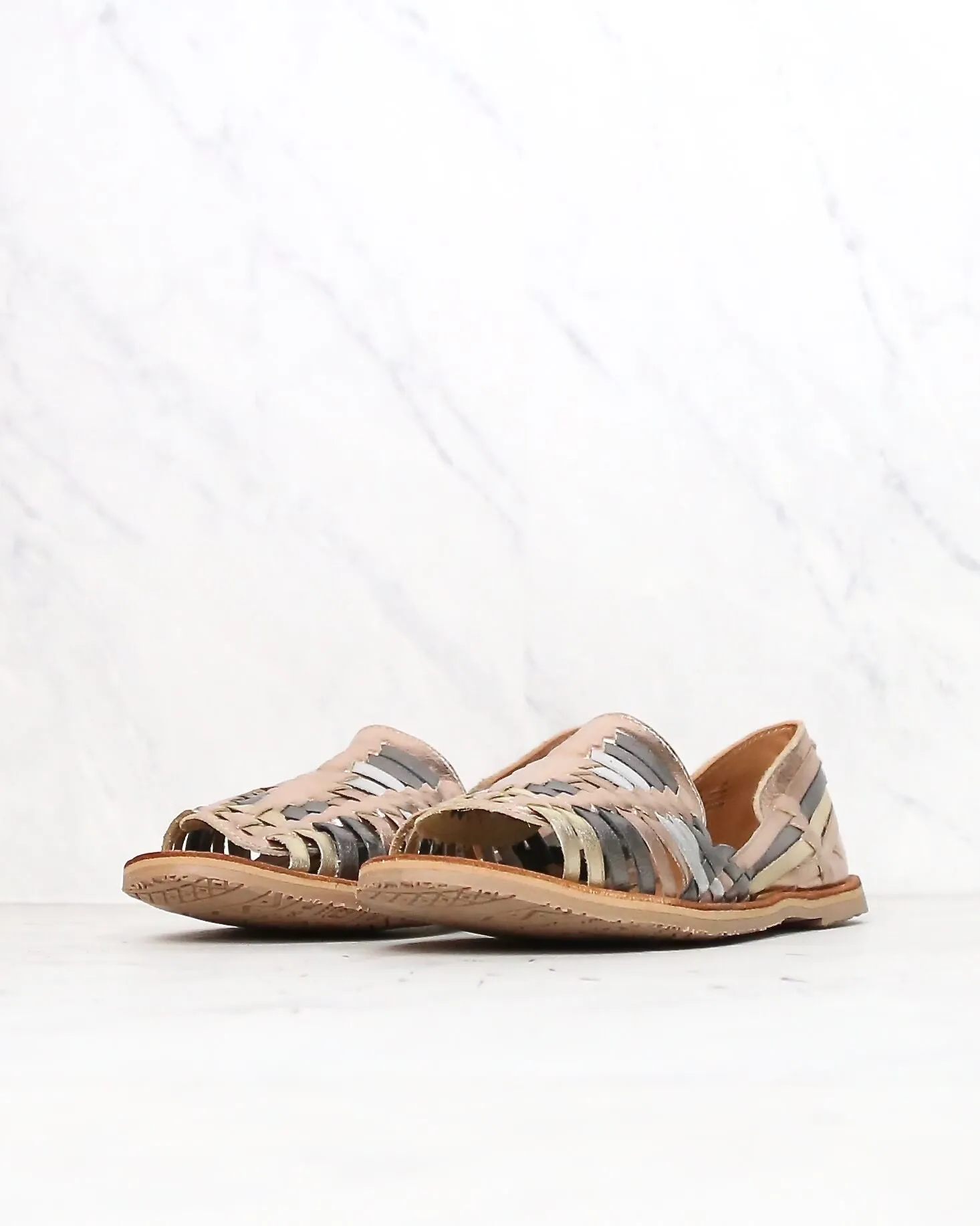 Sbicca - Jared Open Toe Huarache Women's Flats in Rose Gold/Multi