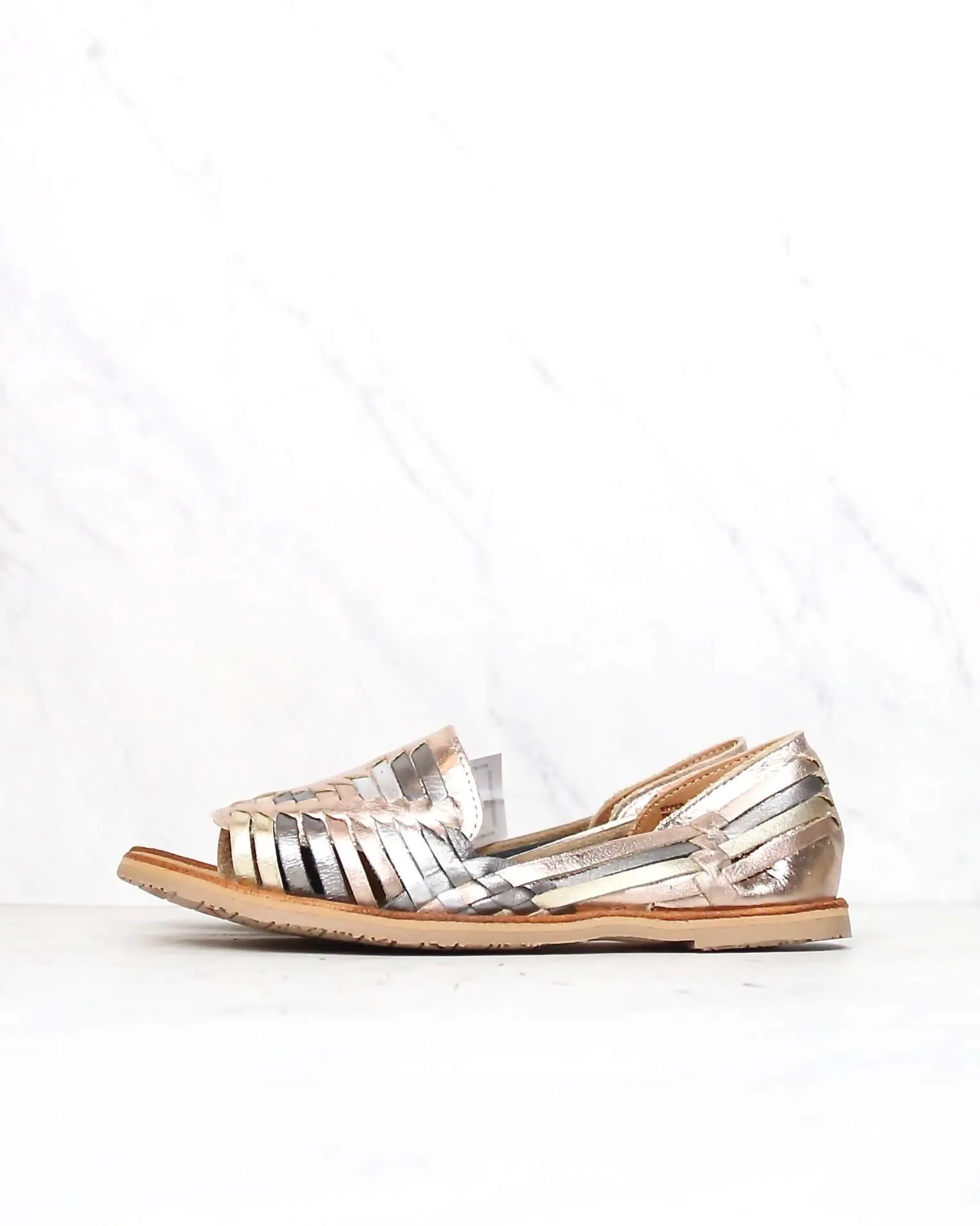 Sbicca - Jared Open Toe Huarache Women's Flats in Rose Gold/Multi