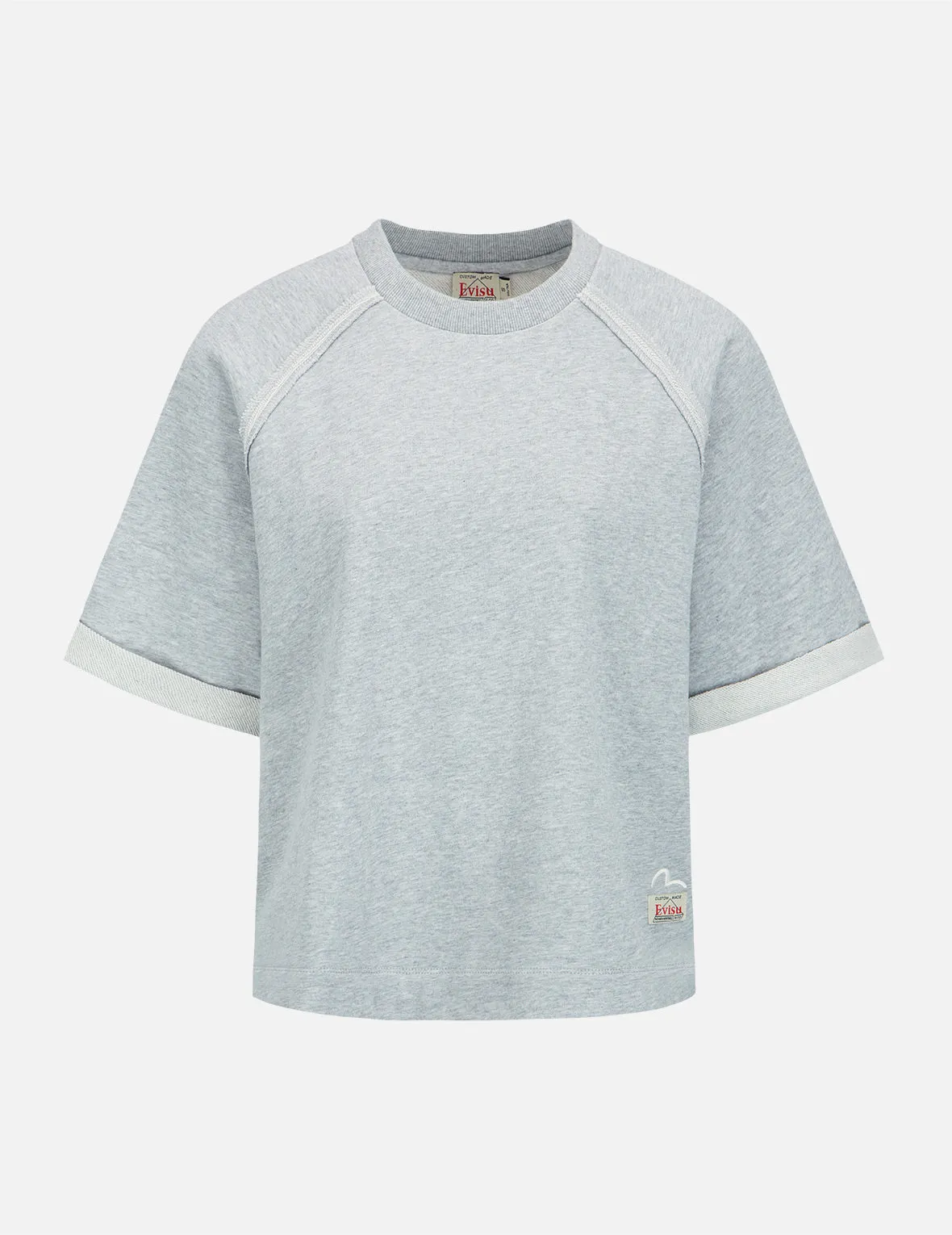 Seagull and Logo Embroidery Cropped Sweatshirt