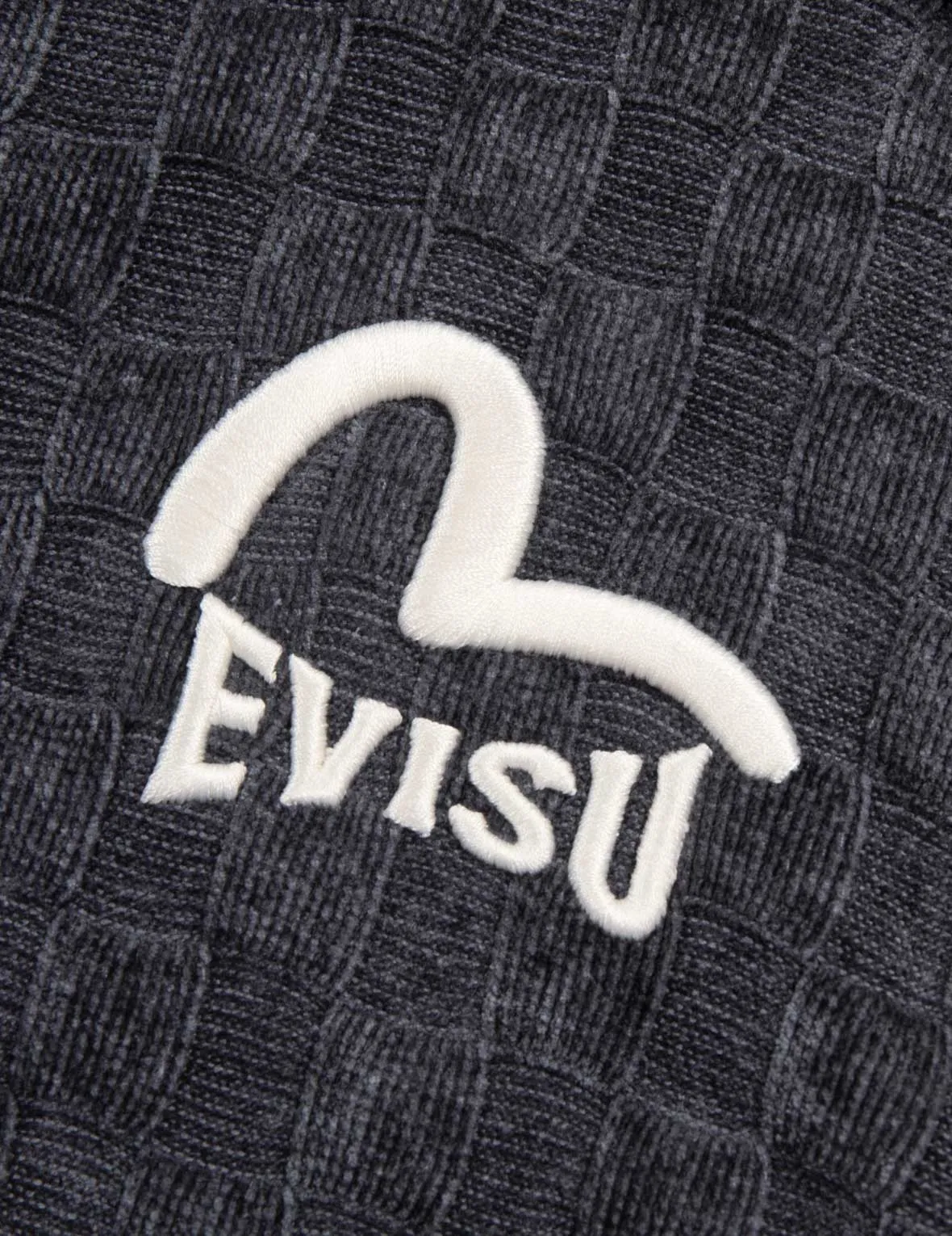 Seagull and Logo Embroidery Half-Zip Cropped Sweatshirt