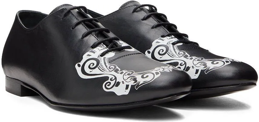 Stefan Cooke Black Printed Doytt Oxfords