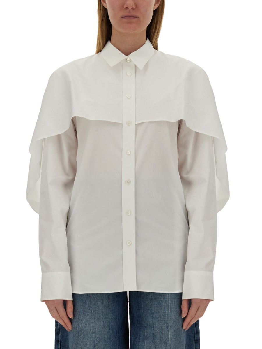 STELLA McCARTNEY    COTTON POPLIN SHIRT WITH LONG SLEEVES AND CAPE