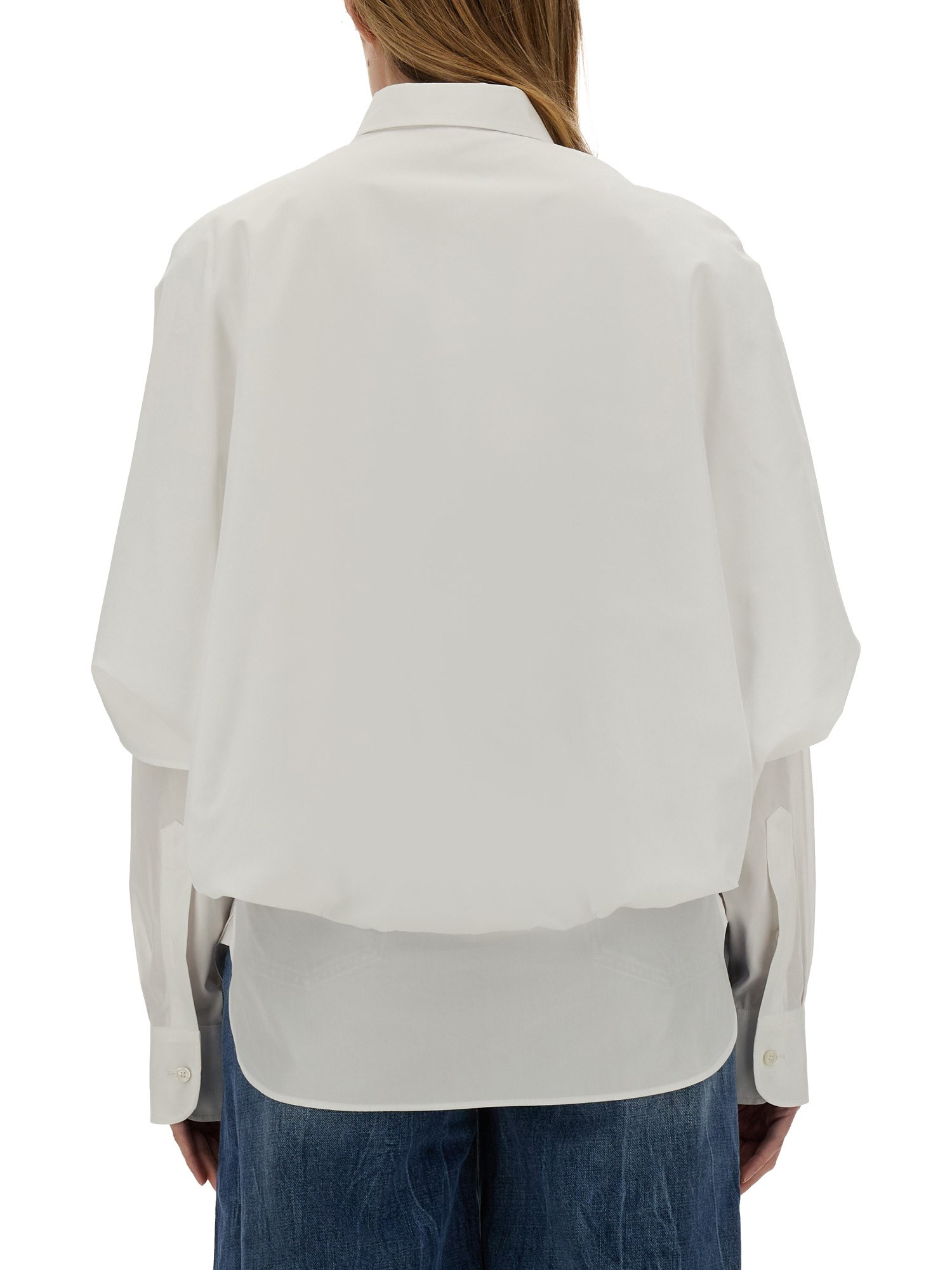 STELLA McCARTNEY    COTTON POPLIN SHIRT WITH LONG SLEEVES AND CAPE