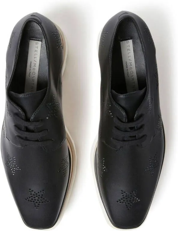 Stella McCartney Elyse Crystal Star platform oxfords Black