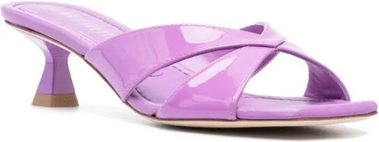 Stuart Weitzman Playa 75mm knot strap sandals Purple