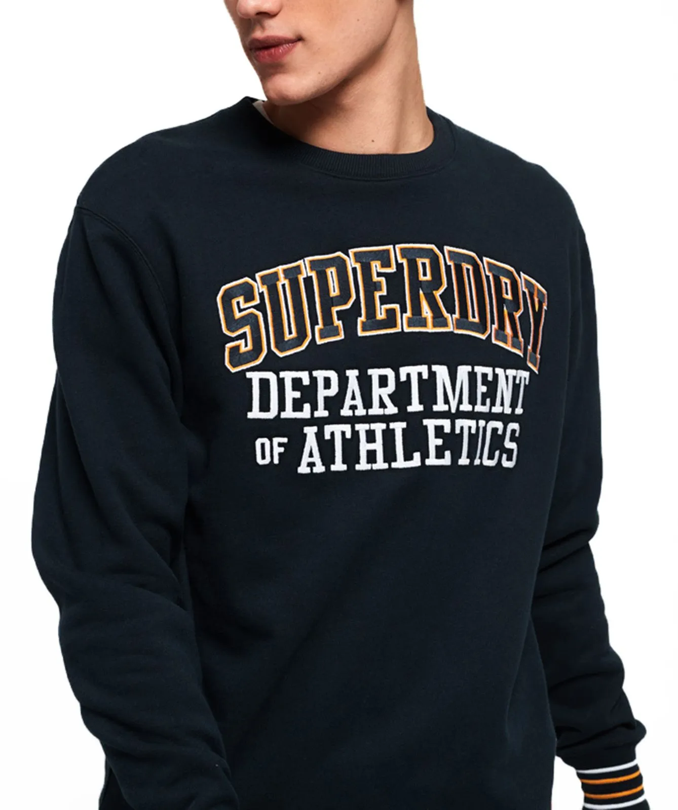 Superdry College Boxy Fit Crew Neck Sweatshirt Navy