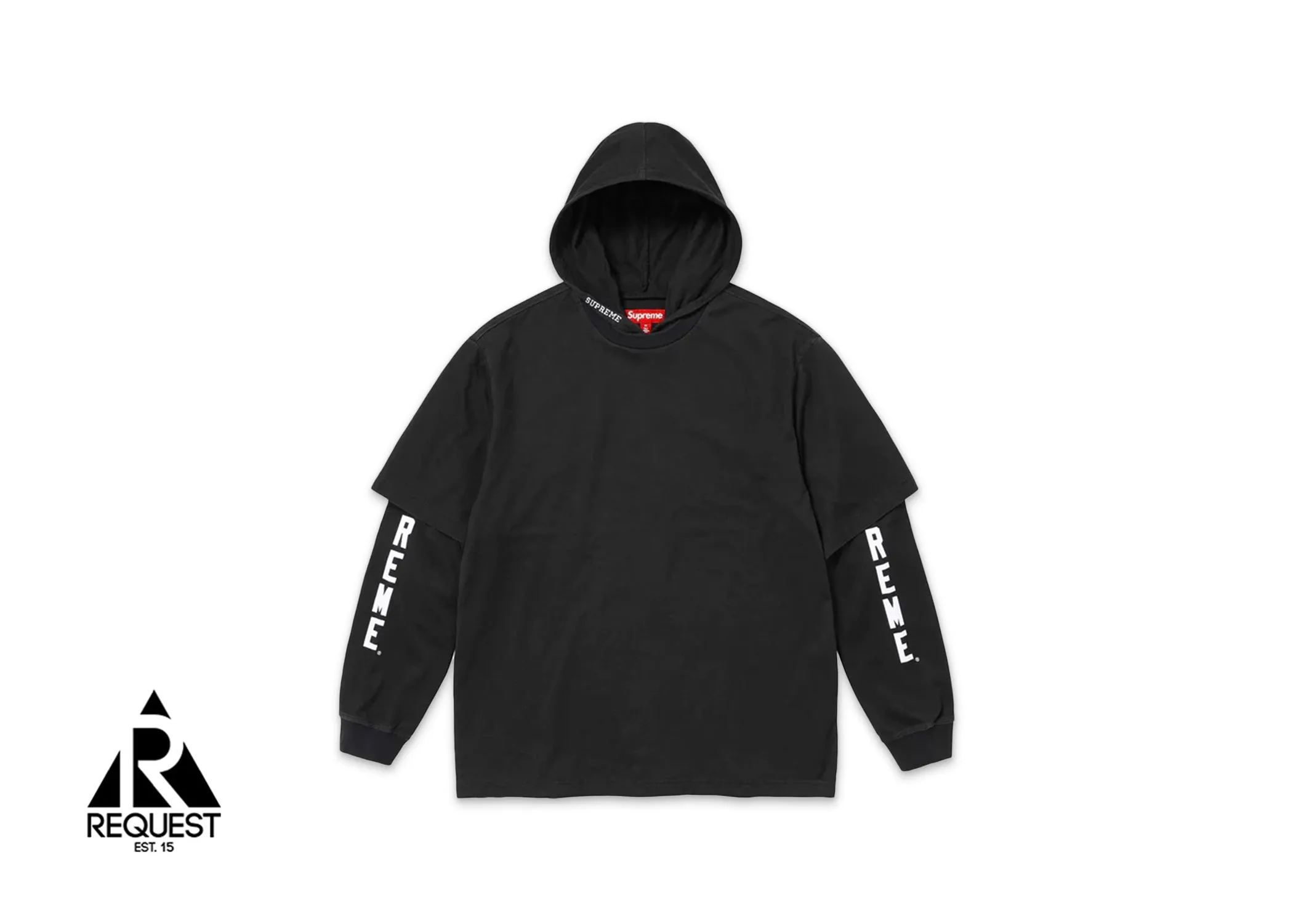 Supreme Layered Hooded L/S Top Black