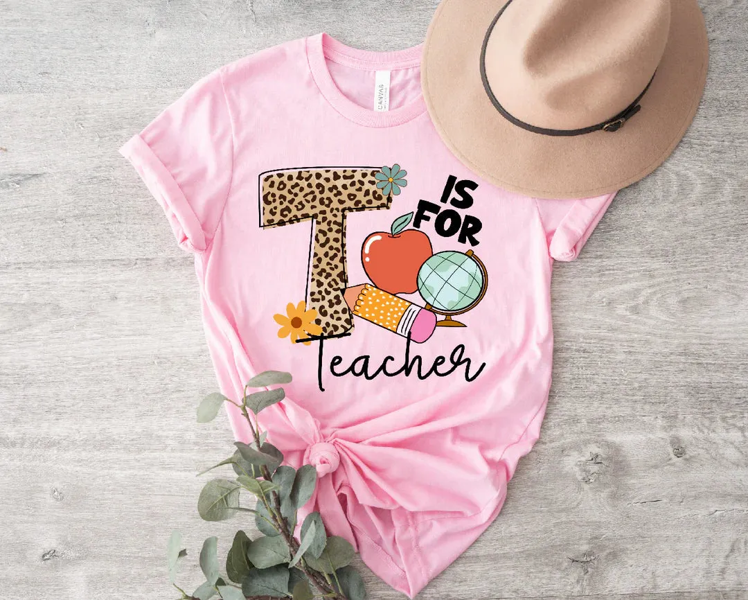 T Is For Teacher - Pink