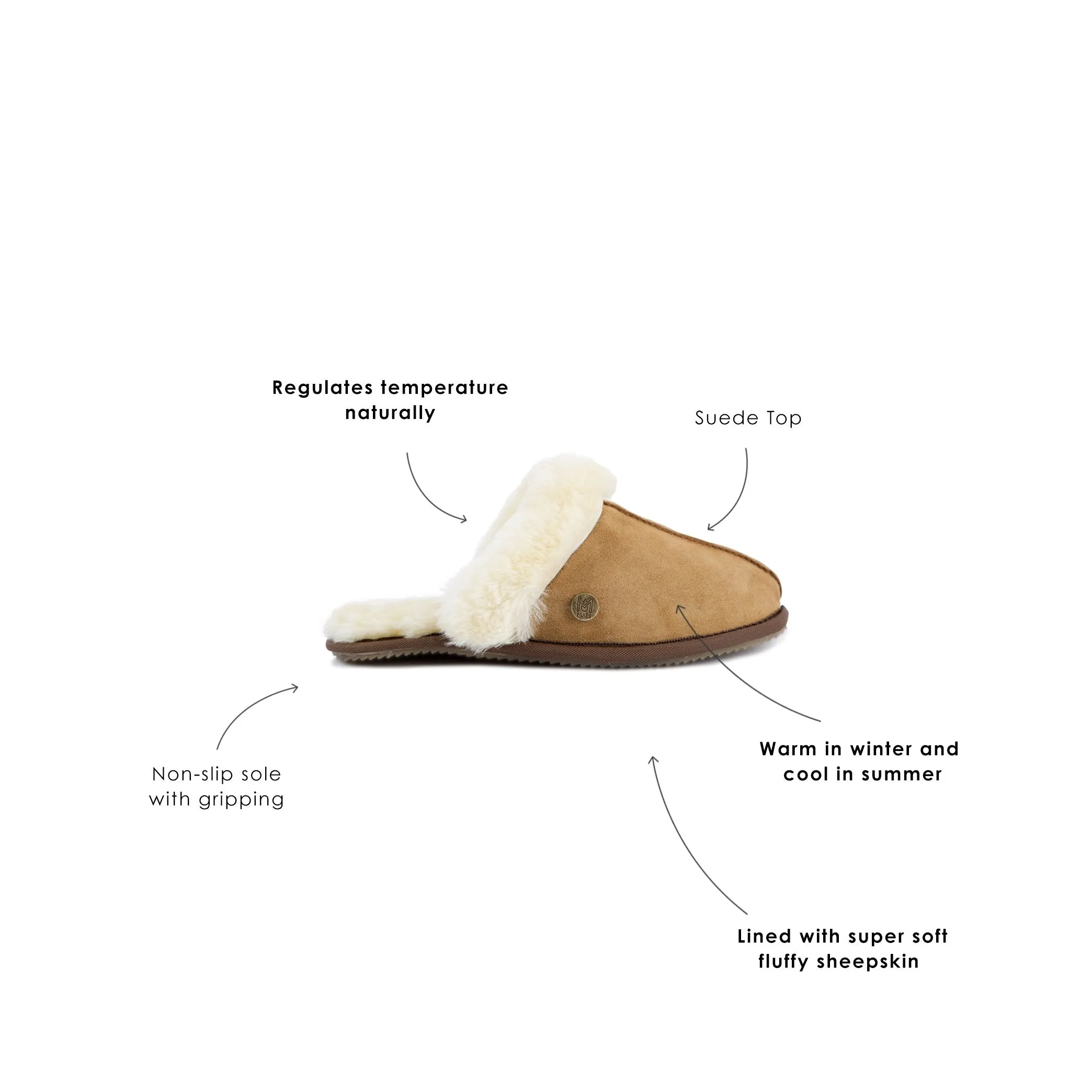 Tan Sheepskin Slippers