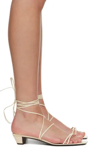 The Row Off-White Strap Heeled Sandals