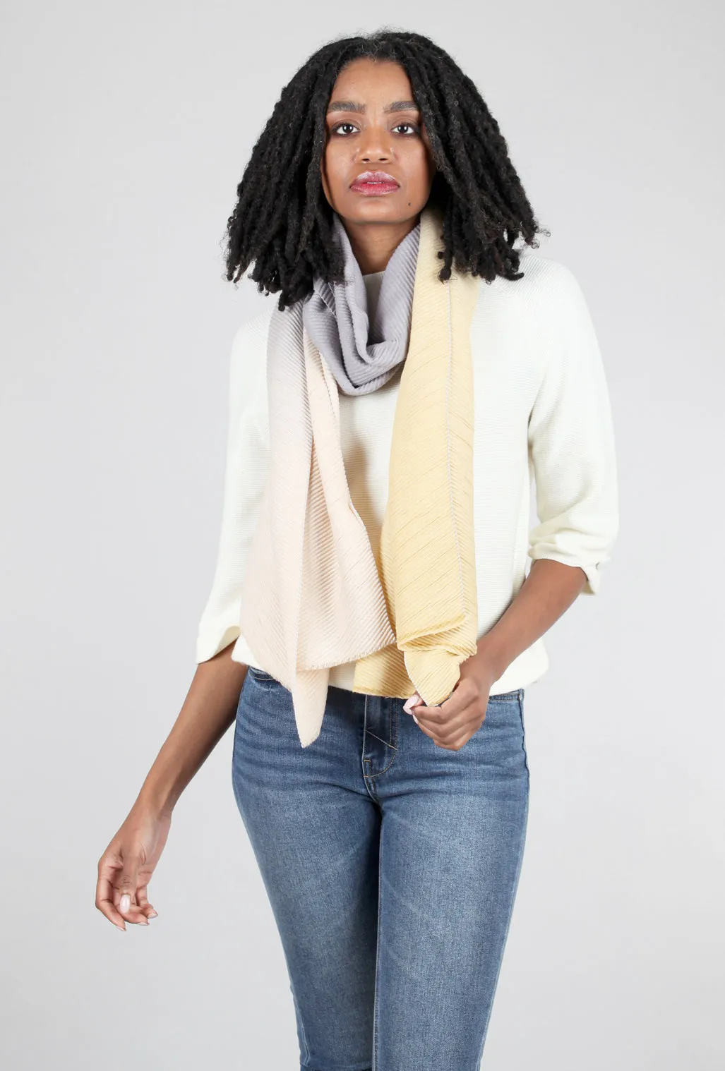 Toasty Fun Ombre Scarf, Sand/Cream