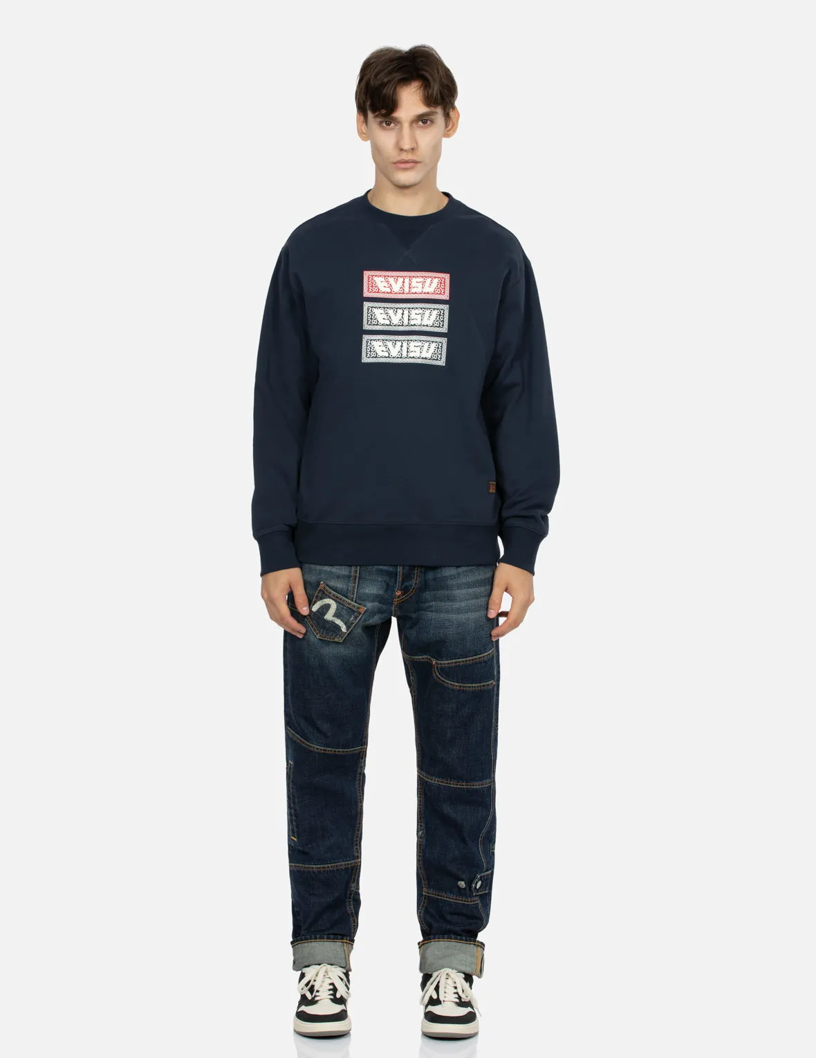 Triple Box Logo Print Relax Fit Sweatshirt