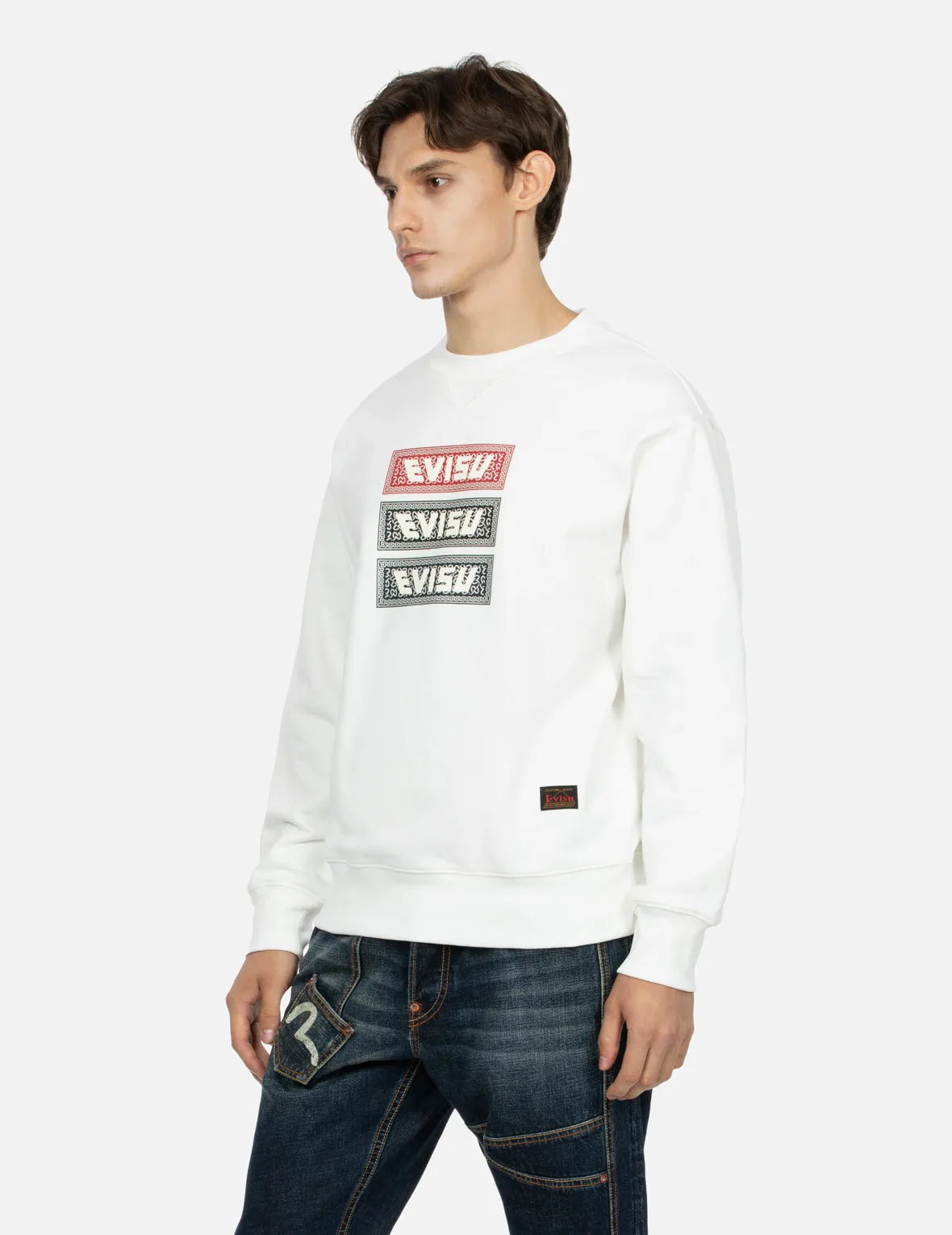 Triple Box Logo Print Relax Fit Sweatshirt