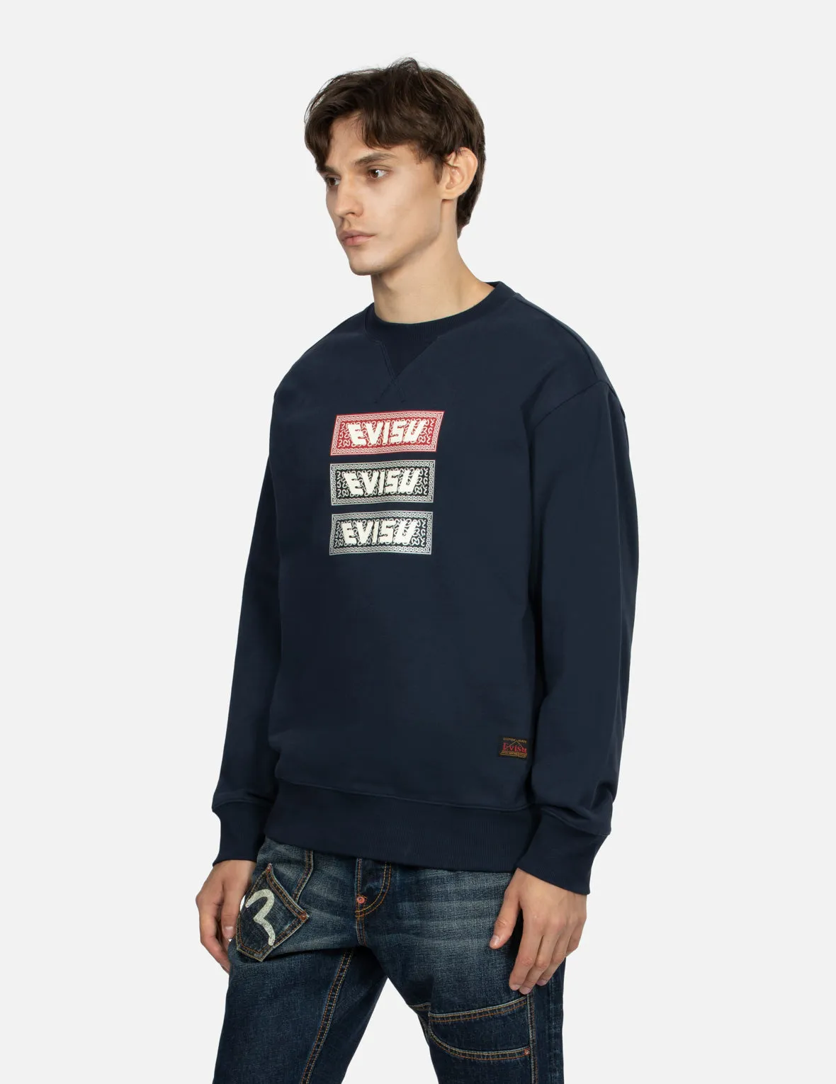 Triple Box Logo Print Relax Fit Sweatshirt