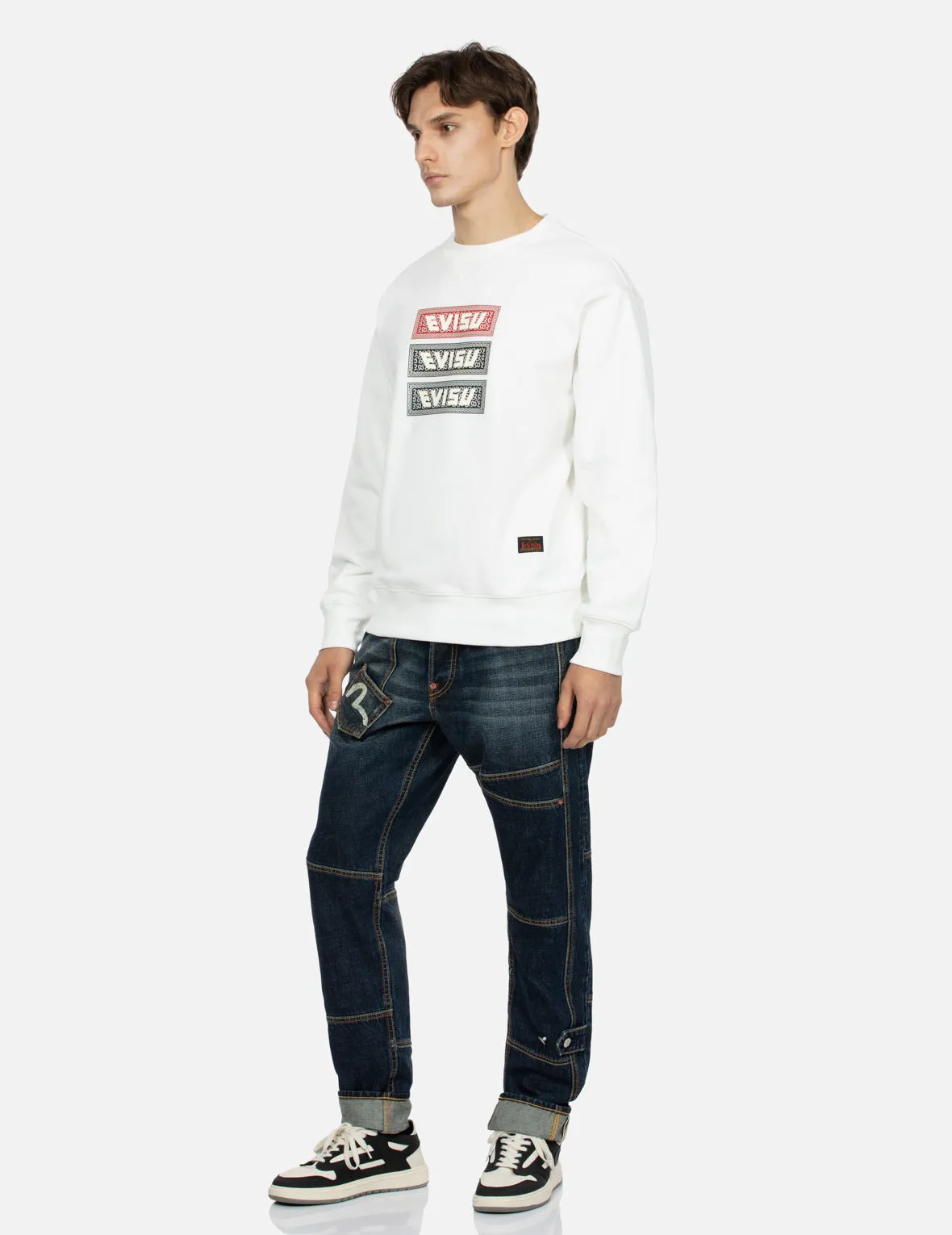 Triple Box Logo Print Relax Fit Sweatshirt