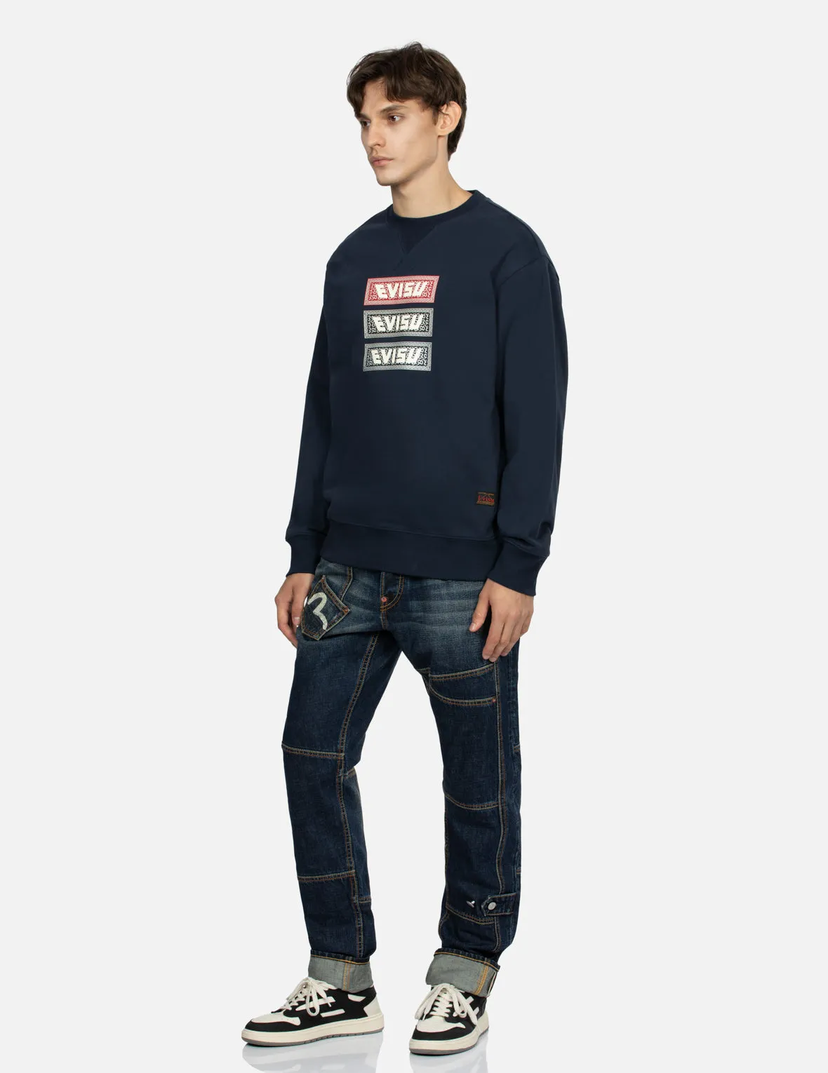 Triple Box Logo Print Relax Fit Sweatshirt