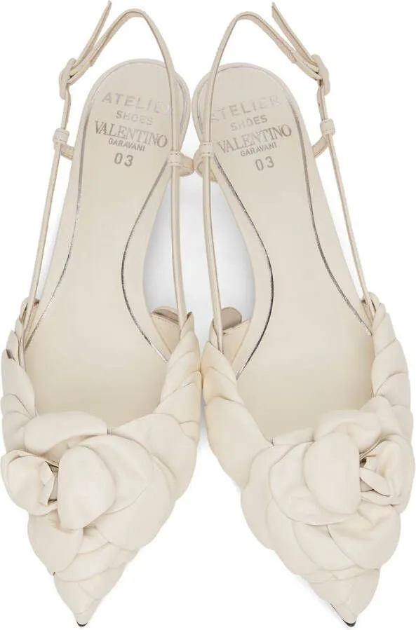 Valentino Garavani White 03 Rose Edition Atelier Petal Heels