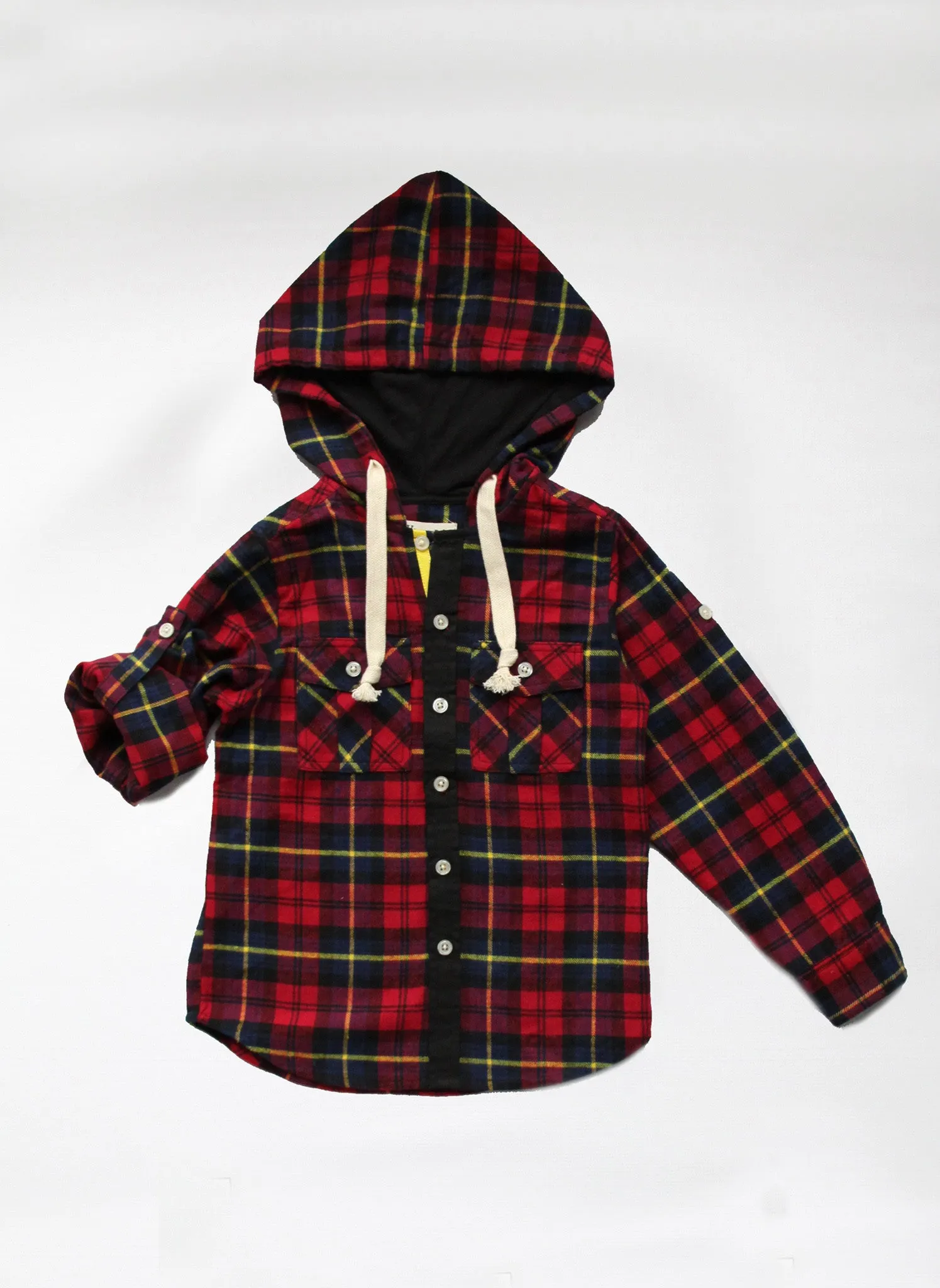 Vierra Rose Hunter Hooded Shirts Red Plaid