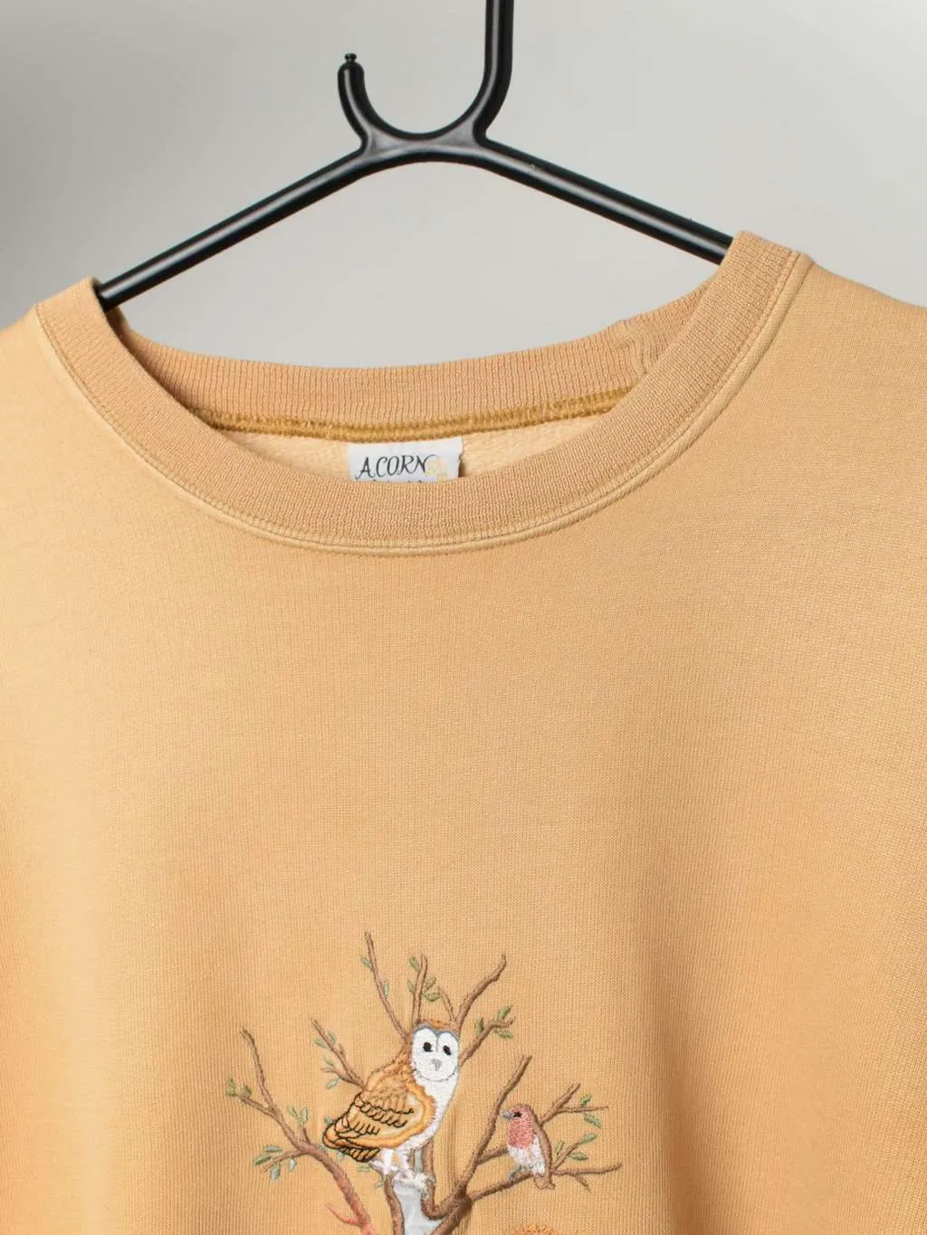 Vintage woodland sweatshirt in mustard yellow – Large / XL