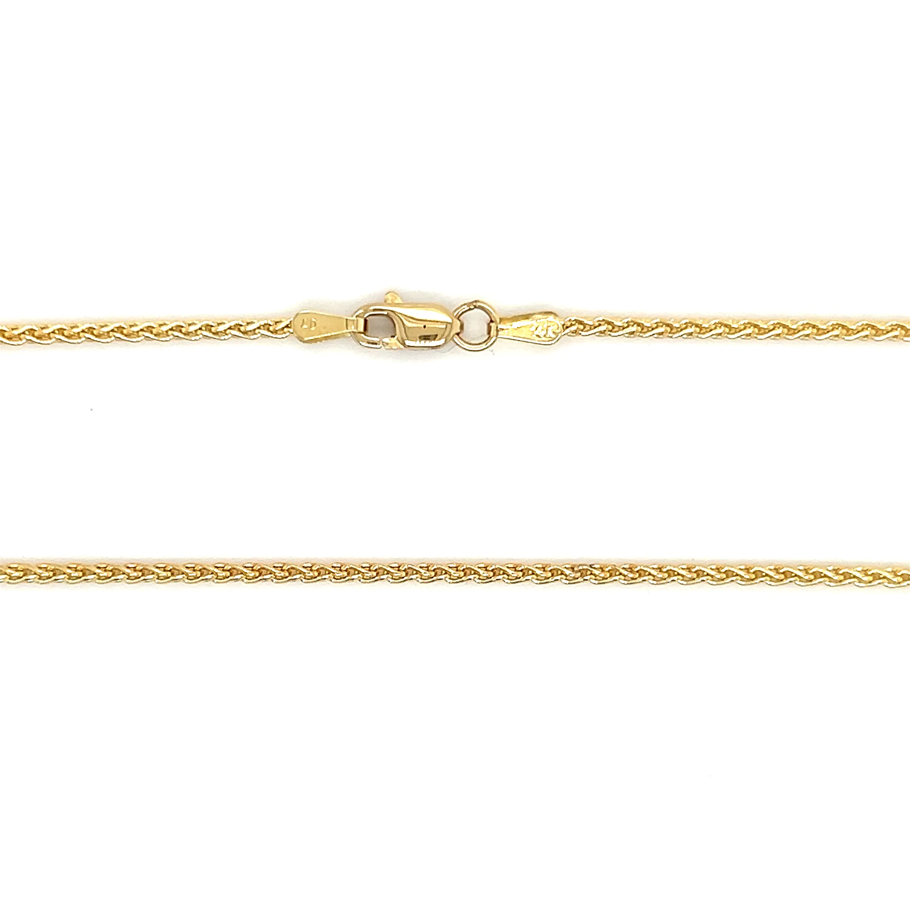 Wheat Chain 1.5mm with 20in Length in 14K Yellow Gold