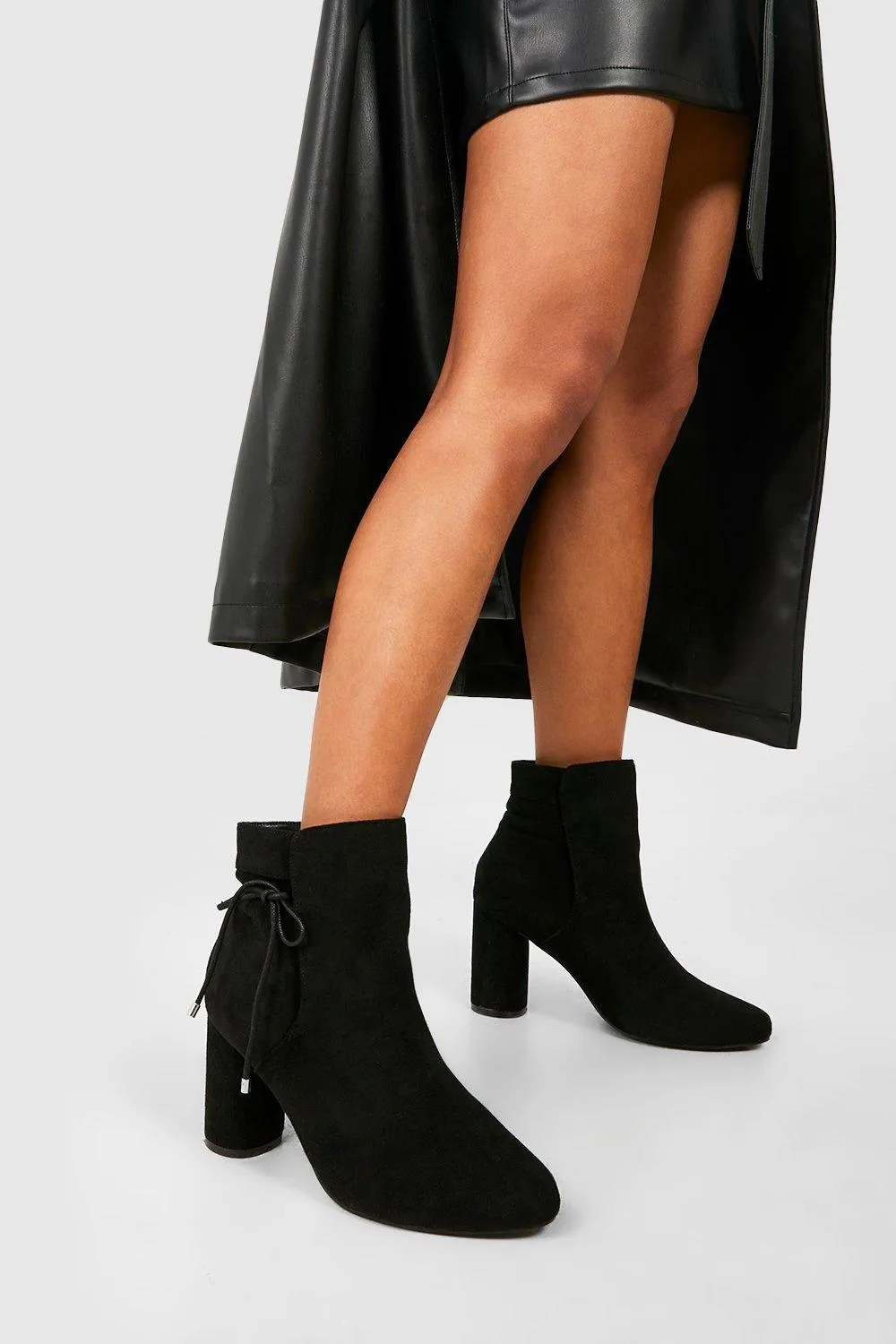 Wide Width Bow Detail Ankle Boots