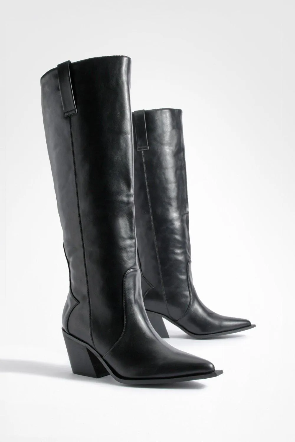 Wide Width Western Cowboy Knee High Boots