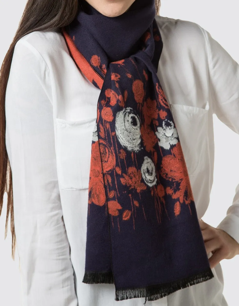 Wintry Blossom Fashion Scarf