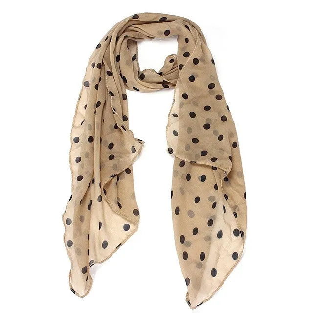 women scarf Long Wrap Shawl Polka Dot Chiffon Scarf Scarves Stole for  GS