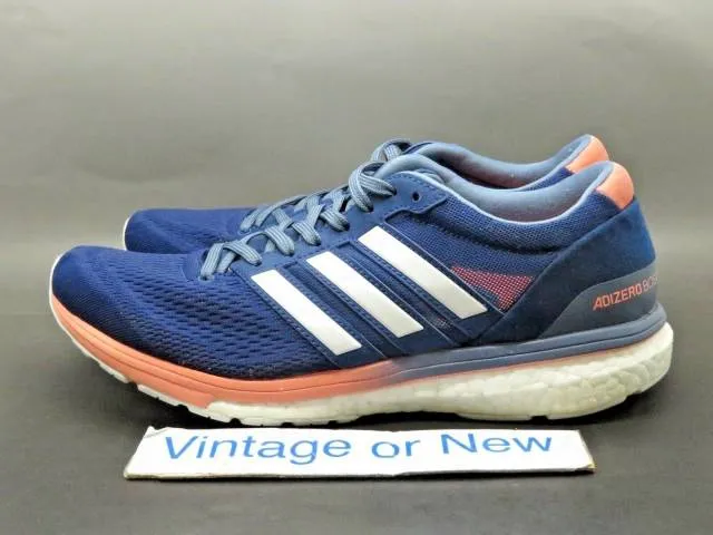 Women's adidas adizero boston 6 nobel indigo running shoes bb6418 sz 9