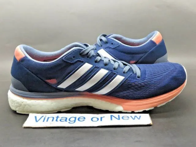 Women's adidas adizero boston 6 nobel indigo running shoes bb6418 sz 9