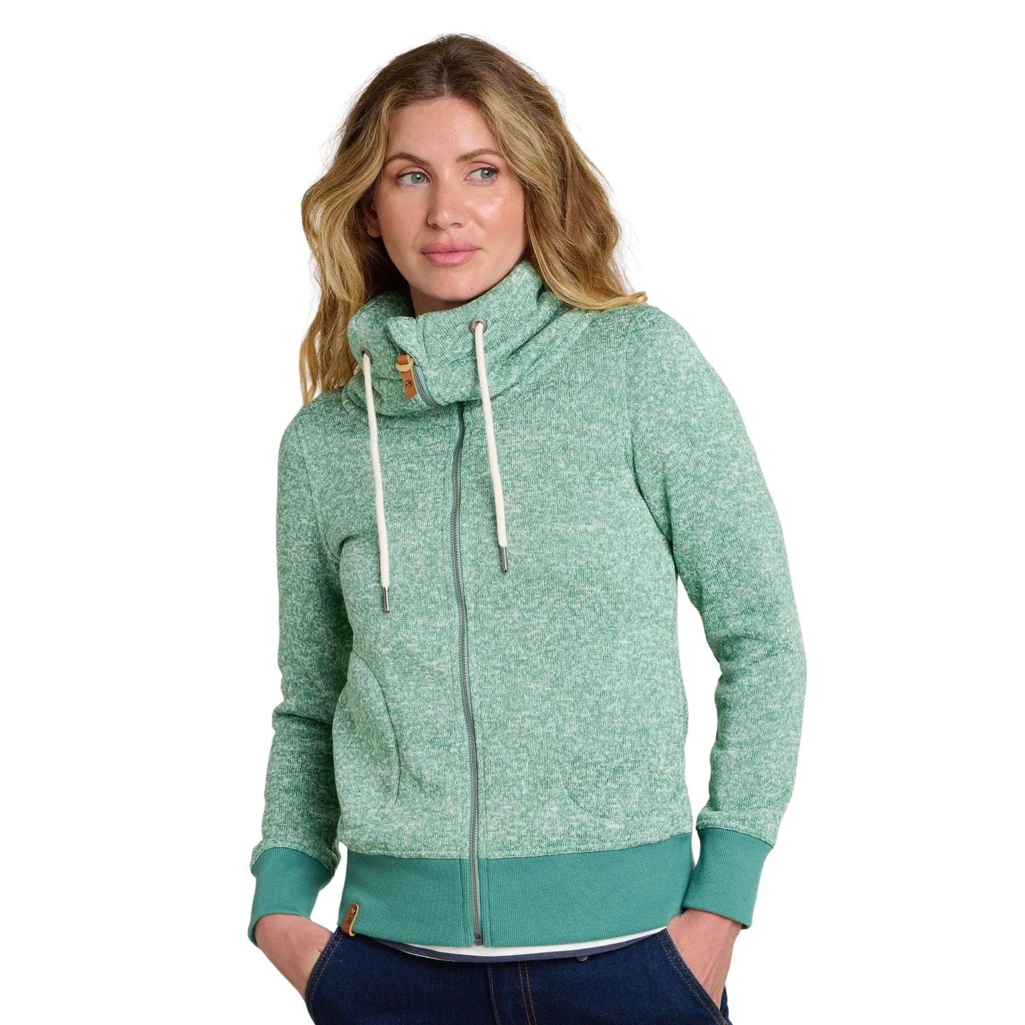 Womens Full Zip High Neck Sweatshirt