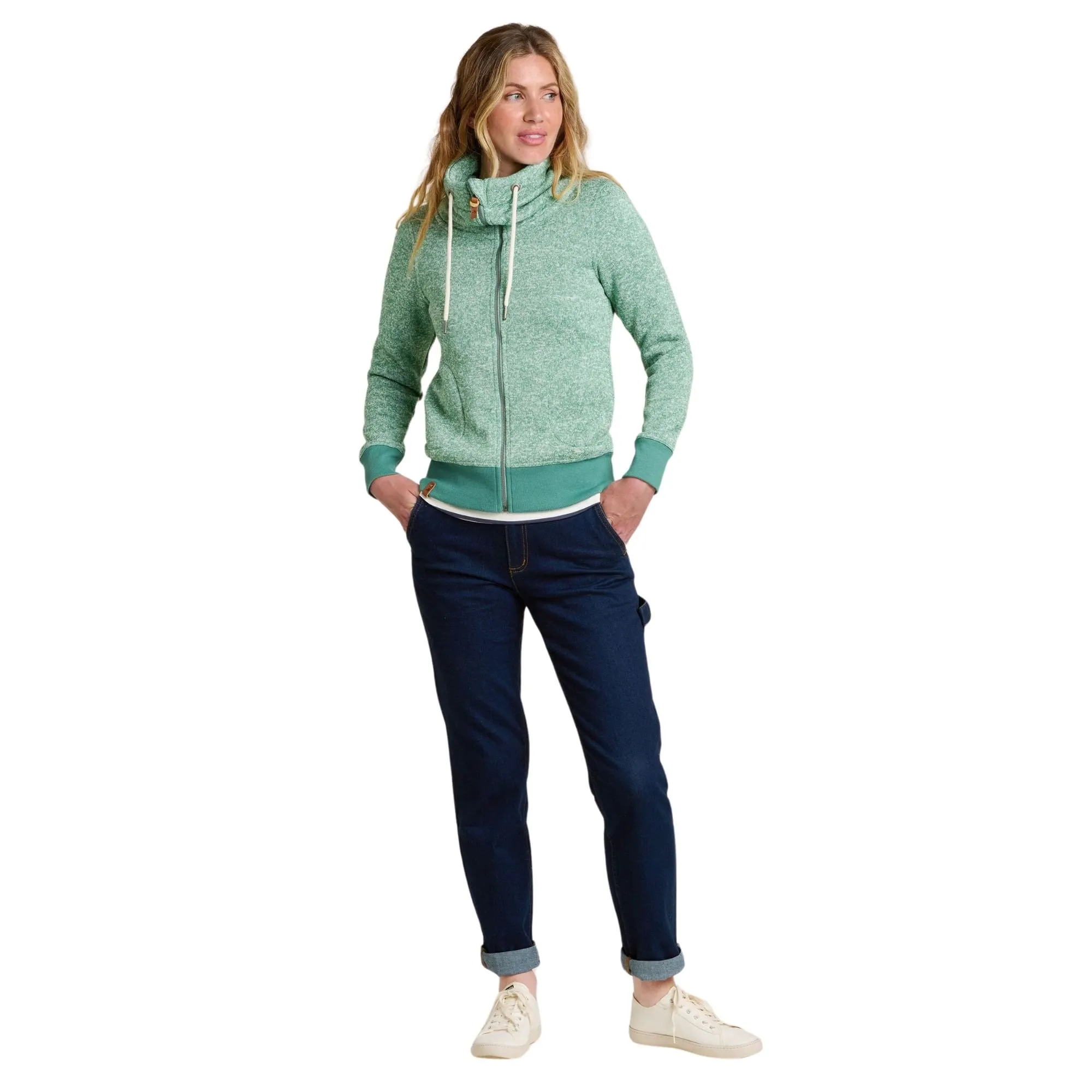 Womens Full Zip High Neck Sweatshirt