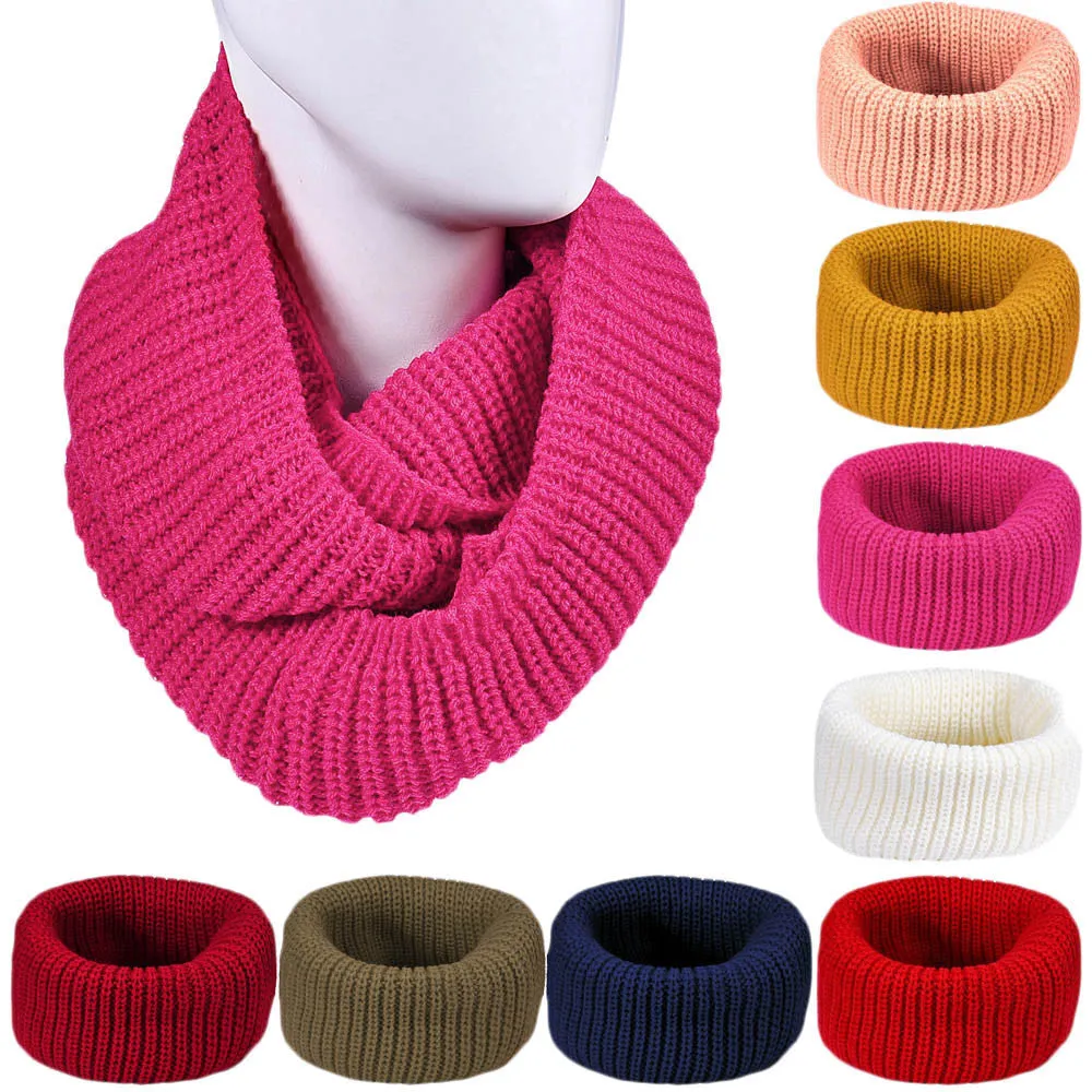 Women's Warm Infinity 2 Circle Cable Knit Cowl Neck Long Scarf Shawl