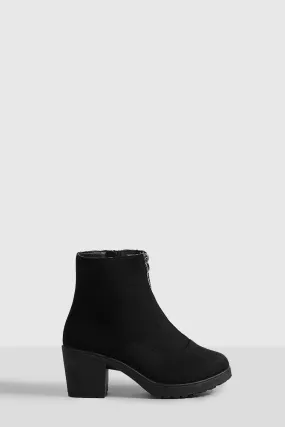 Zip Front Ankle Boots